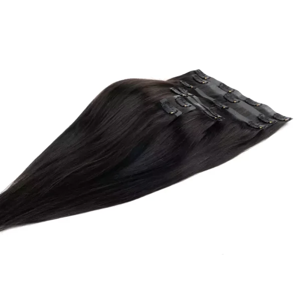 Cascata Hair Extensions - Dark Chocolate Full Set - Image of dark hair extensions against a white background