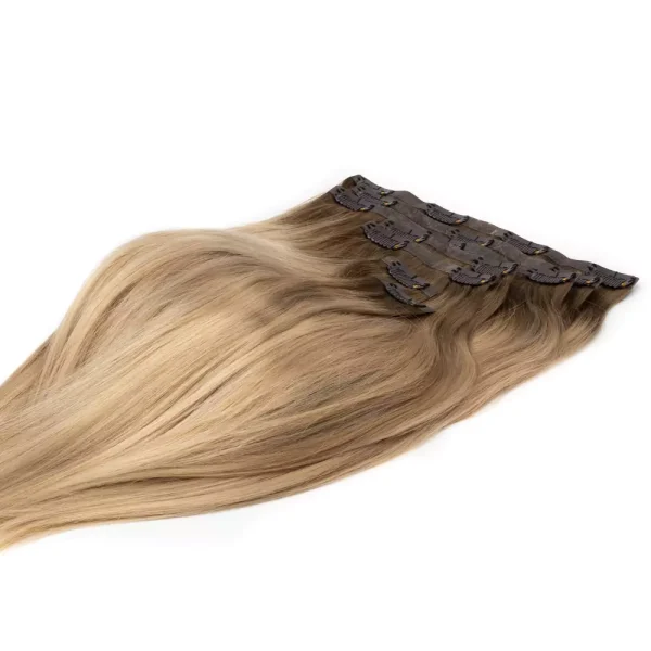 Cascata Hair Extensions - Scandinavian Blonde Full Set - Image of blonde hair extensions against a white background